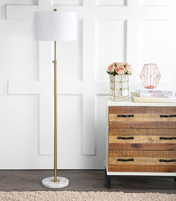 June 65" Adjustable Metal/Marble LED Floor Lamp - JONATHAN Y